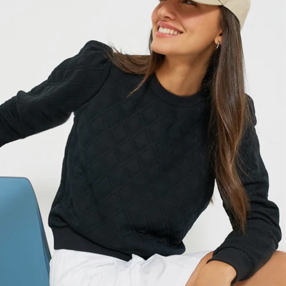 Tuckernuck TNUCK Sport Black Puff Sleeve Campbell Pullover